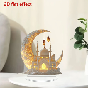 Letrero Decorativo para Mesa de Eid DAMAI, Adorno Acrílico 2D para Bandeja de Niveles, Decoración de Castillo en Forma de Media Luna para Mesa del Hogar - Product Image 3