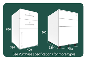 Gabinete de pedestal móvil de almacenamiento de archivos de Metal de oficina de acero de 2 cajones de alta calidad con cerradura de llave móvil ruedas personalizadas - Product Image 3
