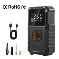 Gonfleurs de pneus sans fil à double usage 2.0, gonflage plus rapide, mini pompe à pneus ABS avec lumière LED intégrée et moniteur de pression des pneus