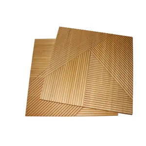 E&R WOOD Luxurious 3D Grain Decorative Cladding Wooden Interior Slat Wall Decorative Panel For Hotel Apartment