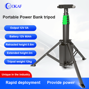 Trípode <span class=keywords><strong>Multifuncional</strong></span> Portátil <span class=keywords><strong>con</strong></span> <span class=keywords><strong>Banco</strong></span> de Energía, Mástil Telescópico Manual para Iluminación Exterior - Product Image 4