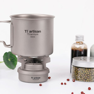 Outdoor <span class=keywords><strong>Camping</strong></span> Mini Titanium Alcohol Kachel Draagbare Wandelen Koken Picknick Alcohol Brander <span class=keywords><strong>Camping</strong></span> Kachel Met Deksel - Product Image 3