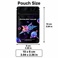 Pochette cosmétique holographique personnalisée avec fermeture éclair, mini-sac réutilisable et recyclable avec fenêtre pour boucles d'oreilles et accessoires