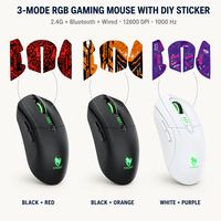 Souris de jeu tri-mode 12800 DPI 1000Hz sans fil et filaire, macro 6 boutons pour PC Gamer