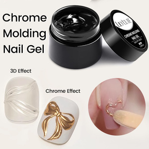 Gel de modelado semisólido sin necesidad de limpiar para polvo de espejo, diamantes de imitación, ondas de agua 3D, arte de uñas, gel UV LED para manicura en casa - Product Image 2