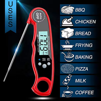 Thermomètre à viande numérique étanche durable à lecture instantanée pliable pour la cuisson et les grillades