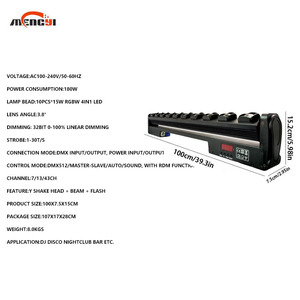 Lumière de scène DMX Beam Wall Washer LED Matrix Light Strobe Bar 4 en 1 RGBW Moving Head <span class=keywords><strong>Disco</strong></span> Lights pour DJ Concerts et Lives - Product Image 3