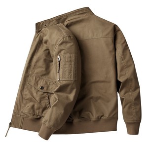Logo personnalisé printemps automne 100% coton col montant multi-poches manteau utilitaire coupe décontractée vêtements de travail <span class=keywords><strong>veste</strong></span> de terrain pour hommes - Product Image 6