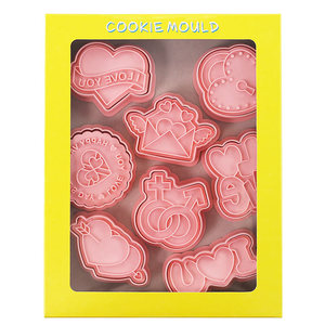 Lixsun 8 pièces <span class=keywords><strong>emporte</strong></span>-pièces saint <span class=keywords><strong>valentin</strong></span> amour Fondant moules à biscuits Cookie Embosser moule gâteau décoration outils de cuisson - Product Image 4