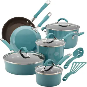 China Made Nonstick Cookware Pots and Pans Set, 12 Piece with OEM design service