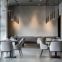 Meubles de restaurant en bois massif de la marque Ron Group Factory Direct, table carrée, chaise en velours personnalisée, ensemble commercial pour restaurant