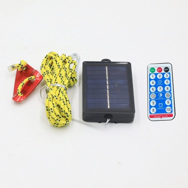 Solar Outdoor Led Light String Rope Cord for Tent Cover Camping Decoration Factory Remote Control Battery Box at Night