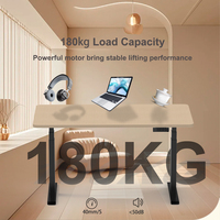 Escritorio Eléctrico Ajustable en Altura con Motores Dobles sin Escobillas, Capacidad de Carga de 180 kg y Velocidad de Elevación de 40 mm/s