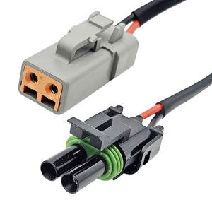 双输出 DJ3021Y DTP06-2S UL 1007 16AWG 公对母适配器 2 针定制连接器 LED 工作接线线束 - Product Image 1