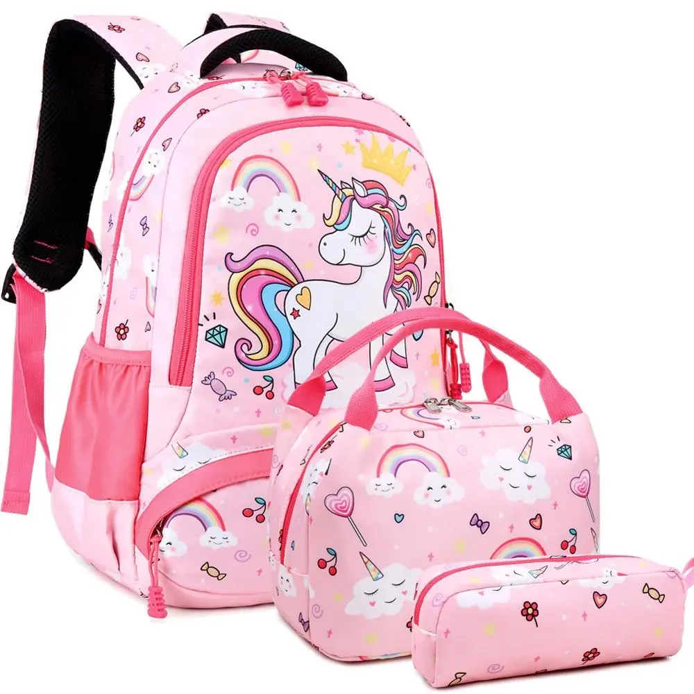 Benutzer definiert mit Logo Leichte süße Cartoon Kinder Schule Rucksack Mädchen Schult asche Set