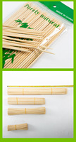 Brochettes en bambou naturel de plusieurs tailles pour barbecue en plein air, bâtonnets de brochettes jetables pour grillades, cuisson, camping