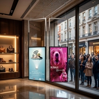 Afficheur publicitaire pour vitrine de magasin 4K FHD 32-98 pouces, lecteur USB, commande par téléphone portable, affichage numérique LED LCD, kiosque pour métro, centre commercial