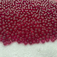 Prix de Gros Perle de Rubis Synthétique Corindon #5 de 3mm 4mm 5mm 6mm, Perle Libre en Forme de Sphère de Rubis Précieux