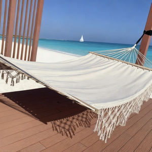 Amaca a Doppio Strato con Nappine Stile Nordico, Allargata e Rinforzata, per Esterni, Campeggio, Cortile, Sedia a Dondolo, Amaca Bianca - Product Image 5