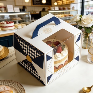 Produits d'<span class=keywords><strong>achat</strong></span>: boîtes portatives de cupcake de rose rouge, logos faits sur commande, boîtes de biscuit de beignet de gâteau de mariage de magasin de dessert - Product Image 1
