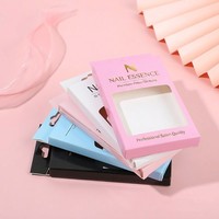 Boîte d'emballage personnalisée pour faux ongles avec fenêtre, finition mate de luxe, boîte de rangement pour ongles, boîte cadeau en papier kraft pour faux ongles