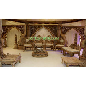 Etapa de elefante de madera para boda india, pilares de Hathi para escenario de boda - Product Image 1