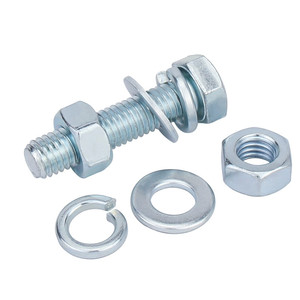 Sınıf 8.8 yüksek mukavemetli galvanizli altıgen cıvata ve somun seti düz yıkayıcı + yaylı yıkayıcı ile tam Spec endüstriyel vida kombinasyonu - Product Image 5