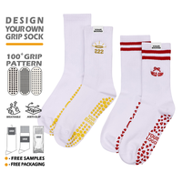 Chaussettes de Pilates de bonne qualité avec logo personnalisé, antidérapantes, pour le fitness et le yoga, avec motif brodé