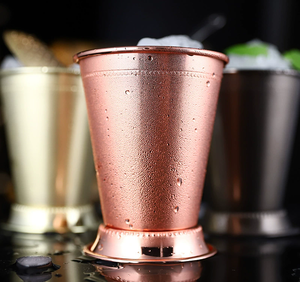 Taza de Cobre de 12oz/350ml en Color Oro Rosa, Negro y Plata para Bebidas Mixtas, Mojito, Mint Julep, Taza de Cóctel de Acero Inoxidable - Product Image 1