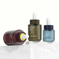 Botella de Vidrio Redonda y Corta de 15ml, 30ml, 50ml con Gotero, Frasco Vacío para Suero y Aceite Esencial, Impresión de Color Personalizada, Envase Cosmético