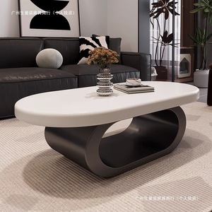 Minimalist <b>Resin</b> Coffee <b>Table</b> 50mm Piano Lacquer <b>Top</b> Modern Design For Small Apartments Living Room Furniture - Product Image 4