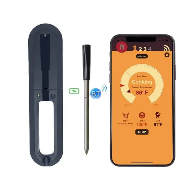 BBQ Probe Wireless Bluetooth Thermometer Mobile Phone APP Kitchen Food Barbecue Oven Thermometer