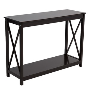 Mesa consola de madera maciza con estante de almacenamiento para sala de estar, dormitorio, estudio - Product Image 5