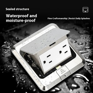 Mặt đất cắm cung cấp điện, ổ cắm sàn, thép không gỉ sàn ổ cắm, pop-up ẩn phong cách Mỹ - Product Image 3