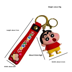 Bán buôn tinh tế nhỏ PVC <span class=keywords><strong>Keychain</strong></span> phim hoạt hình mới Crayon thiết kế với hợp kim kẽm xe vòng chìa khóa mặt dây chuyền túi <span class=keywords><strong>Keychain</strong></span> - Product Image 2