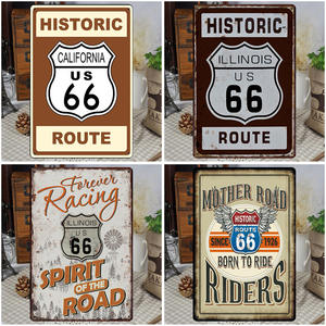 Home Office Werkstatt Bar Wand dekoration Fabrik rustikale Zinn Zeichen klassische Route 66 Metalls child Vintage Metall Poster benutzer definierte Großhandel - Product Image 3