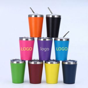 Gobelet isotherme portable en acier inoxydable 304 à double paroi sous vide, 12 oz, avec paille, idéal pour la voiture, personnalisable, cadeau pratique, pour l'export. - Product Image 1