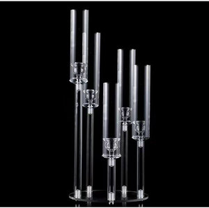 Clear Acrylic Multi-head Candlestick <b>Tall</b> <b>Table</b> Centerpieces Candelabras Wedding Candle Holder for Restaurant Main <b>Table</b> Decor - Product Image 5