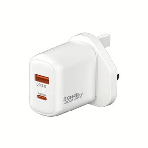 US EU <b>UK</b> <b>USB</b> Type C Wall Power Charger 38W A+C QC3.0 Travel Adapter PD 20W Charger Block for Phone 15 16 Pro Max - Product Image 4