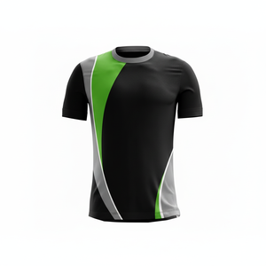 T-Shirt à manches courtes en jersey à motif uni décontracté pour hommes Vêtements d'extérieur sportifs en polyester de coton et d'élasthanne - Product Image 1