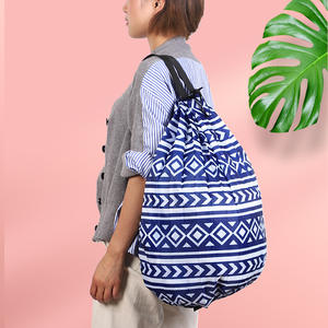 Gran capacidad Durable 210D cifrado regalo promocional hombres <span class=keywords><strong>mochila</strong></span> plegable bolsa de lona para viajes mujeres bolsa de compras portátil - Product Image 1