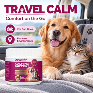 Integratore Calmante per Animali Domestici Pronto per la Consegna, Morbidi Bocconcini per Cani e Gatti con L-Triptofano e L-Teanina, Antistress, Compresse Quotidiane 300g - Product Image 1