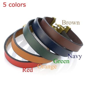 Pulsera de cuero con texto grabado para hombre y mujer, brazalete de piel con texto grabado, para parejas, venta al por mayor - Product Image 3