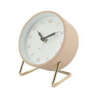 Jam Alarm meja logam Retro kamar tidur, Jam Alarm Analog Vintage, tidak bersuara, samping tempat tidur, ruang tamu, hadiah kamar tidur