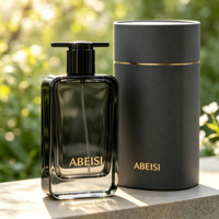Flacon de parfum pour homme personnalisé, noir, luxe, 50 ml, flacon en verre vide pour parfum, emballage avec boîte