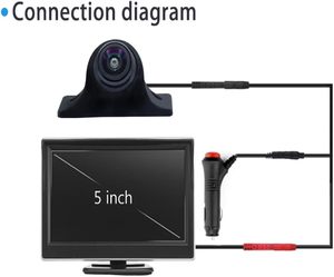 Kit de Cámara de Visión Trasera Lateral para Vehículo, Monitor de 5 Pulgadas, Ajustable, Pantalla de Aparcamiento Delantero, IP68 Impermeable, Visión Nocturna Clara - Product Image 6