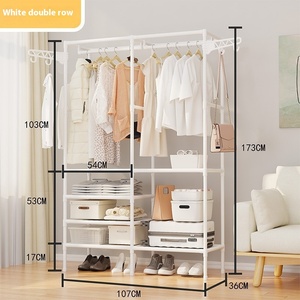 Perchero de hierro Vertical Simple y moderno para sala de estar, hogar, dormitorio, ropa de <span class=keywords><strong>Metal</strong></span>, bolsa colgante, estante, venta al por mayor, Material de acero - Product Image 4