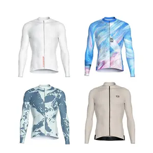 Personalización popular transpirable manga larga hombres mujeres ciclismo Jersey ropa bicicleta ropa