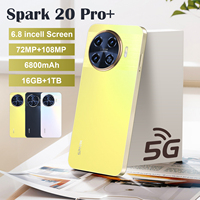Smartphone Spark 20 Pro Idéal pour les Étudiants, Appareil Photo Selfie 72 Mpx, Android 14 et 5G 3G/4G