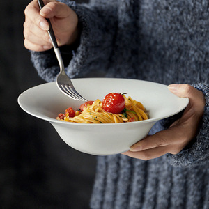 Solid Color Ceramic Straw Hat Bowl Dinnerware <b>Set</b> Kiln Technique <b>Microwave</b> Safe Nordic Wind Design Simple Style Customized Logo - Product Image 2